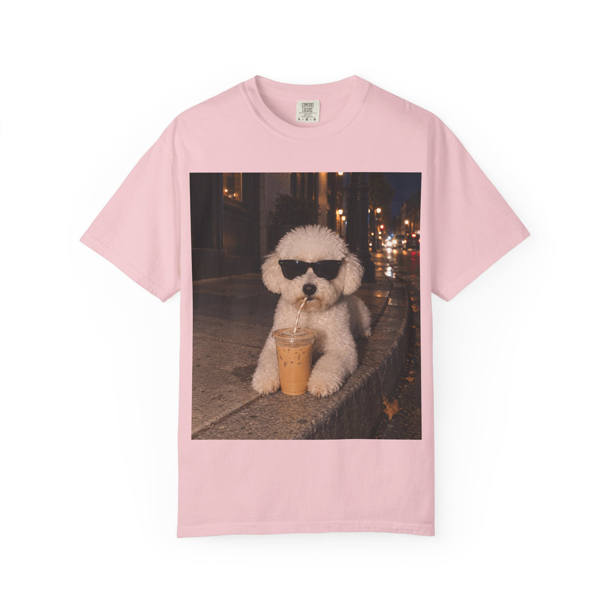 Bichon Frise Dog Comfort Colors Shirt, Iced Coffee Dog Mom T-shirt