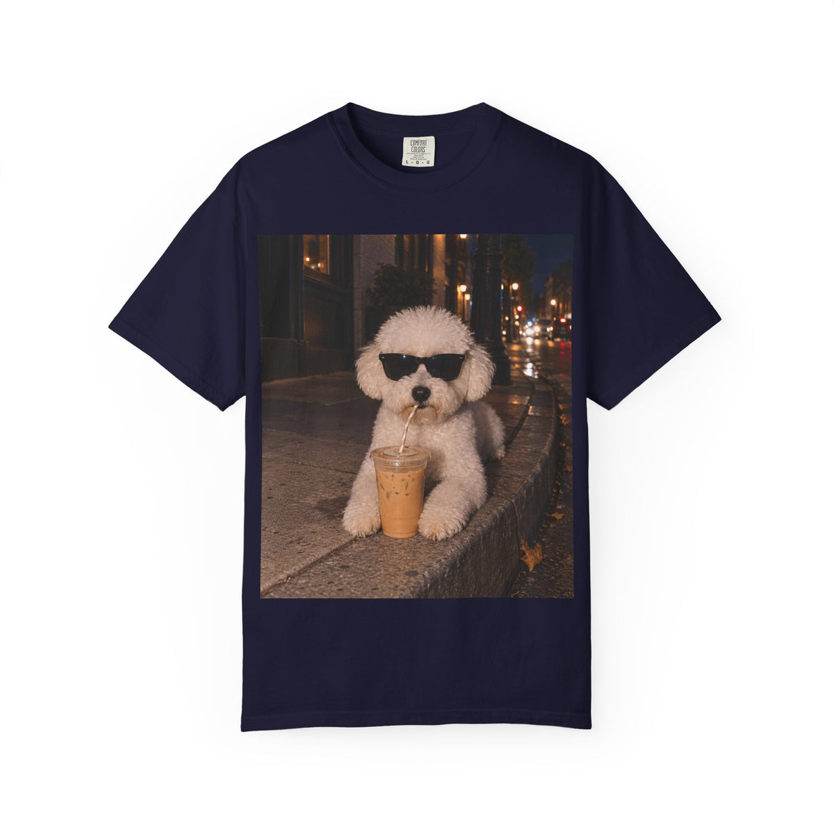 Bichon Frise Dog Comfort Colors Shirt, Iced Coffee Dog Mom T-shirt