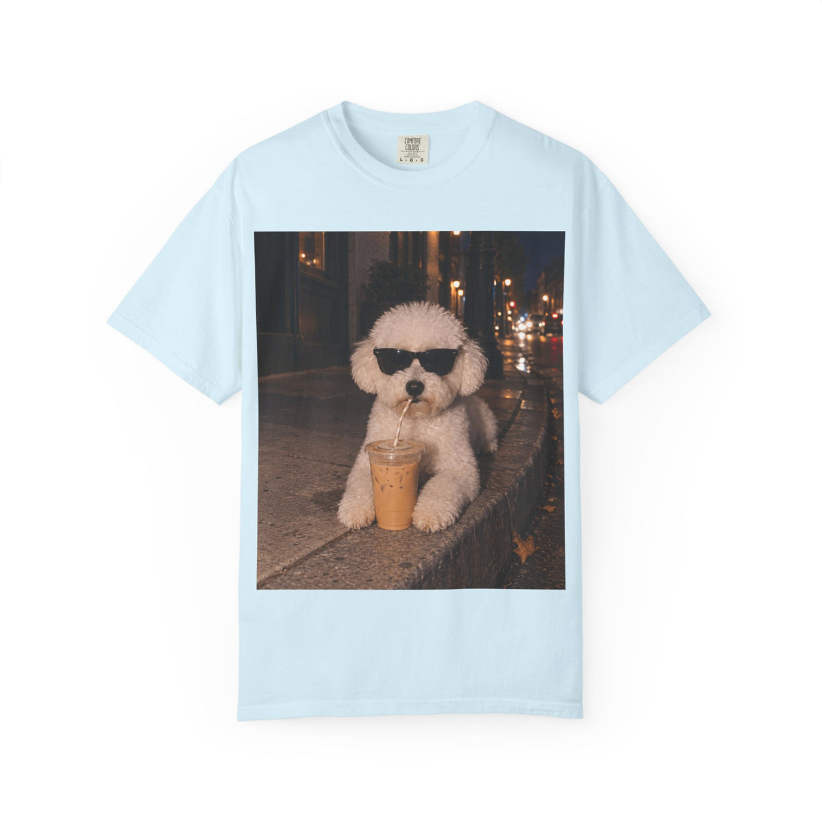 Bichon Frise Dog Comfort Colors Shirt, Iced Coffee Dog Mom T-shirt