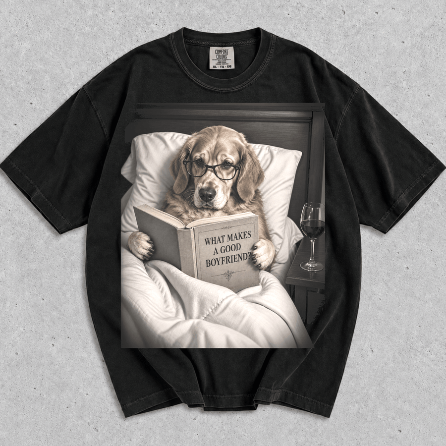 Basset Hound T-Shirt Funny Dog Reading Shirts
