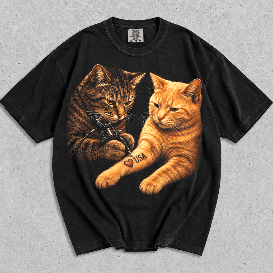 Funny Tattoo Cat T-Shirt