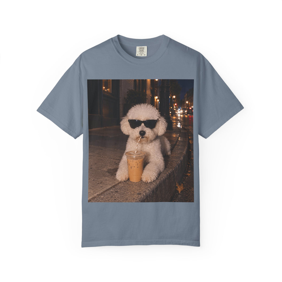 Bichon Frise Dog Comfort Colors Shirt, Iced Coffee Dog Mom T-shirt